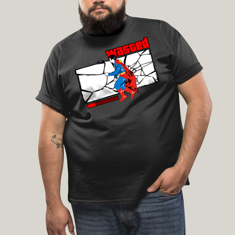 Camiseta Plus Size Algodão Unissex T shirt Superman Wasted