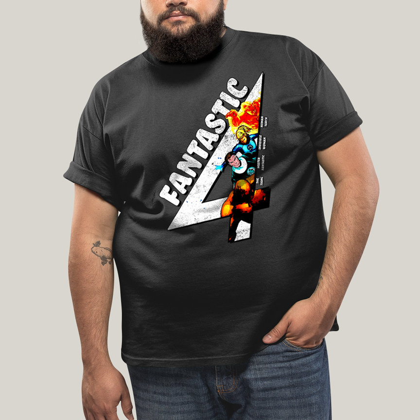 Camiseta Plus Size Algodão Unissex T shirt Quarteto Fantástico Fantastic 4