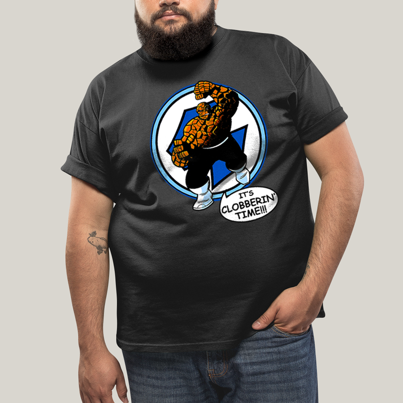 Camiseta Plus Size Algodão Unissex T shirt Quarteto Fantástico O Coisa Tá na Hora do Pau