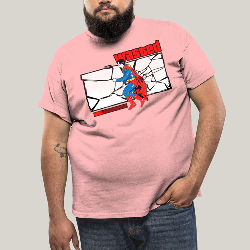 Camiseta Plus Size Algodão Unissex T shirt Superman Wasted