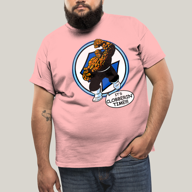 Camiseta Plus Size Algodão Unissex T shirt Quarteto Fantástico O Coisa Tá na Hora do Pau