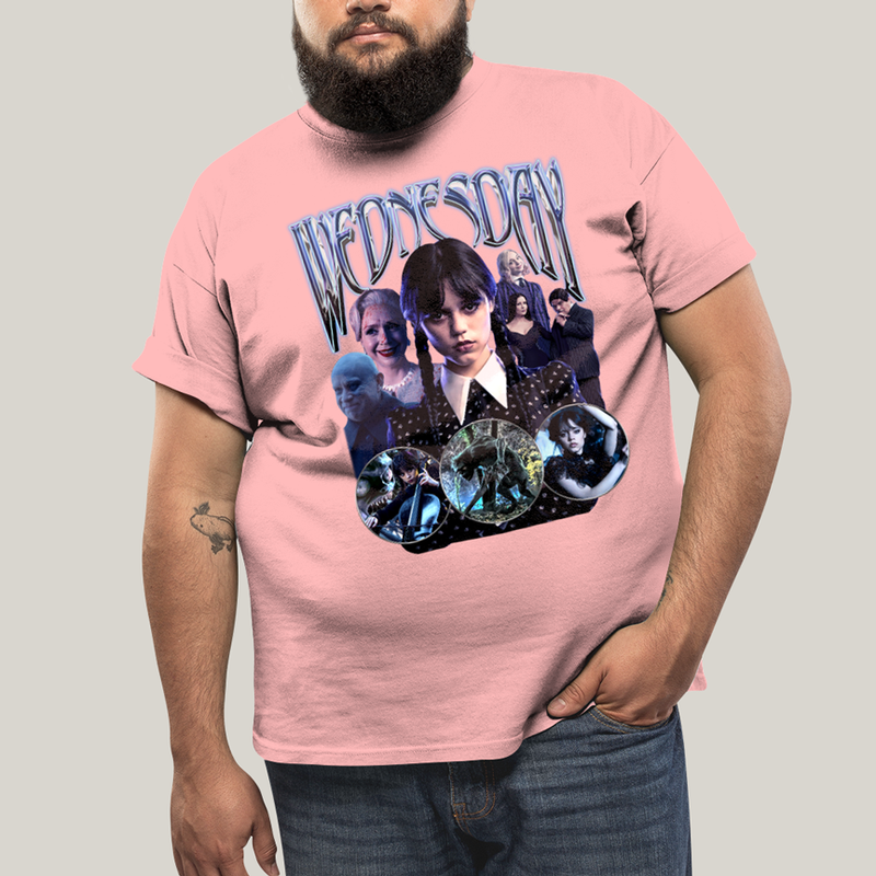 Camiseta Plus Size Algodão Unissex T shirt Wandinha Wednesday Blue