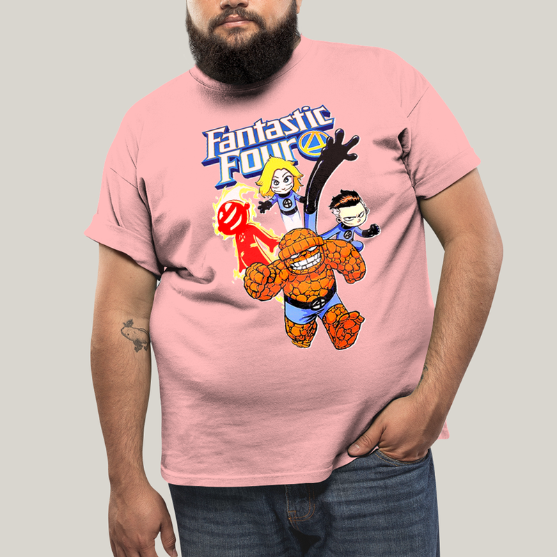 Camiseta Plus Size Algodão Unissex T shirt Quarteto Fantástico