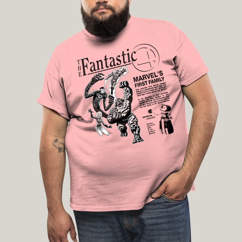 Camiseta Plus Size Algodão Unissex T shirt The Fantastic Four First Family