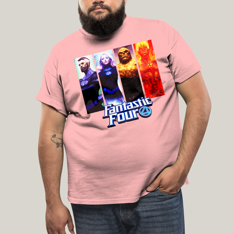 Camiseta Plus Size Algodão Unissex T shirt Quarteto Fantástico Fantastic Four 4