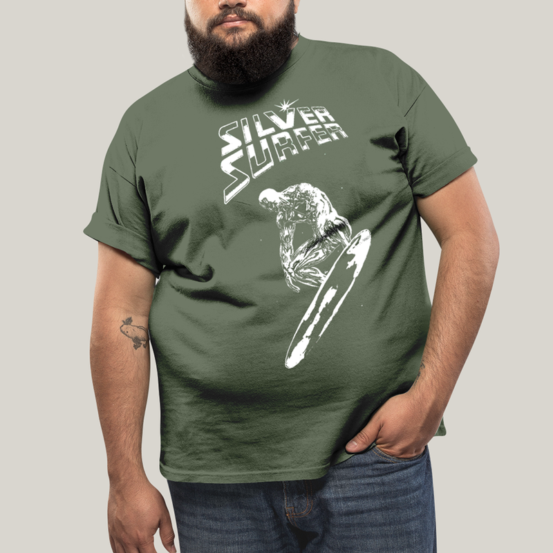 Camiseta Plus Size Algodão Unissex T shirt Quarteto Fantástico O Surfista Prateado 1