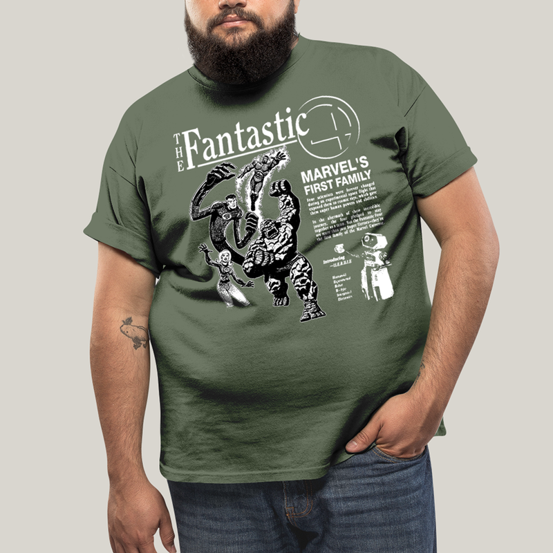 Camiseta Plus Size Algodão Unissex T shirt The Fantastic Four First Family