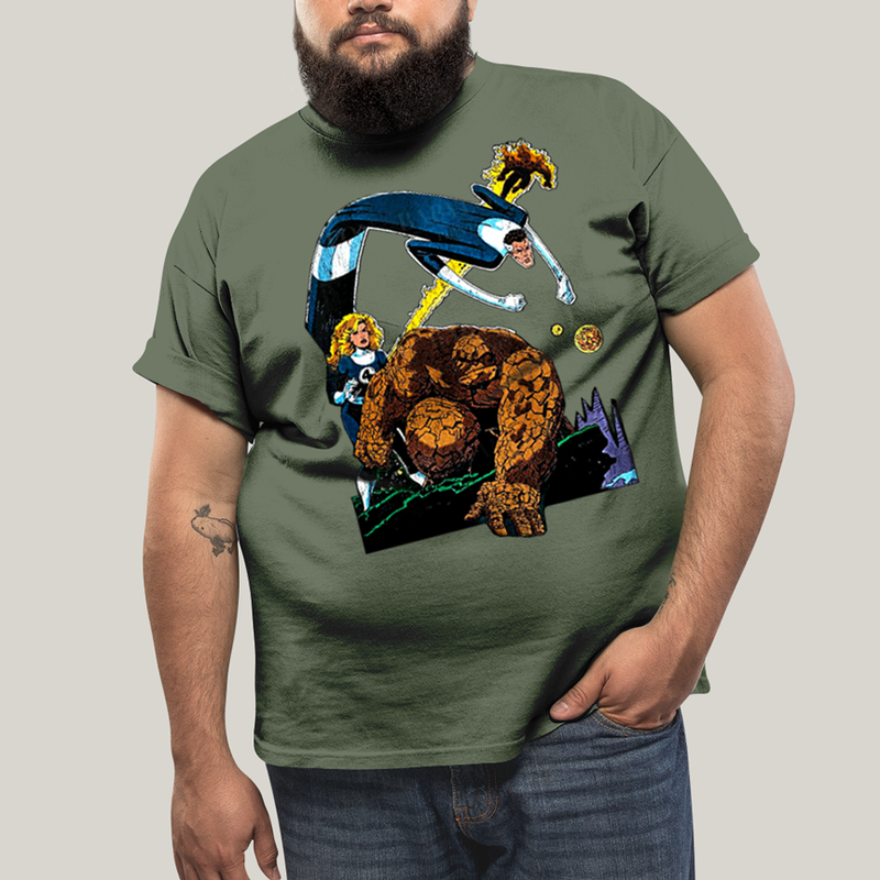 Camiseta Plus Size Algodão Unissex T shirt O Quarteto Fantástico Cartoon