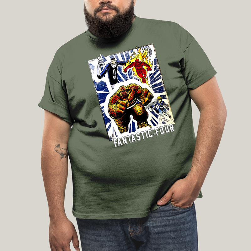 Camiseta Plus Size Algodão Unissex T shirt Quarteto Fantástico Era de Prata 1