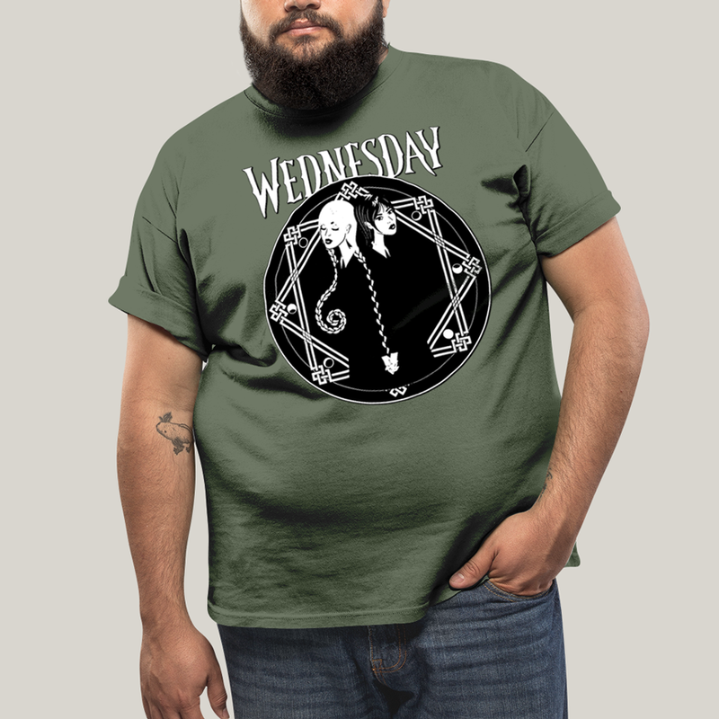 Camiseta Plus Size Algodão Unissex T shirt Wandinha Wednesday Black White