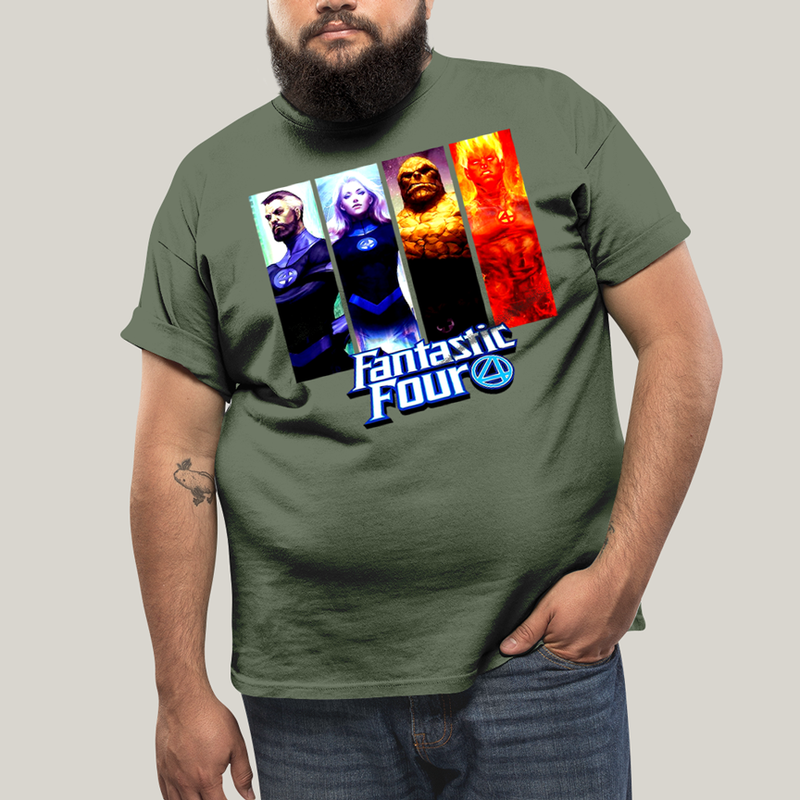 Camiseta Plus Size Algodão Unissex T shirt Quarteto Fantástico Fantastic Four 4