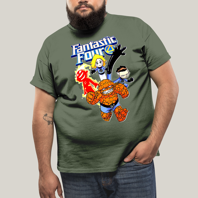 Camiseta Plus Size Algodão Unissex T shirt Quarteto Fantástico