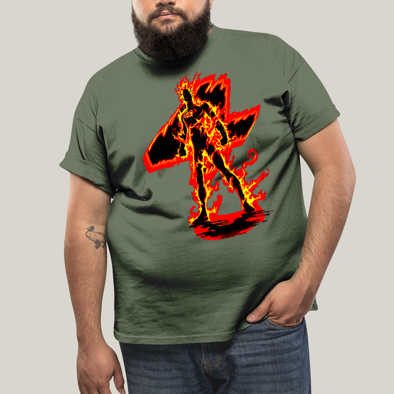 Camiseta Plus Size Algodão Unissex T shirt Quarteto Fantástico Tocha Humana 4