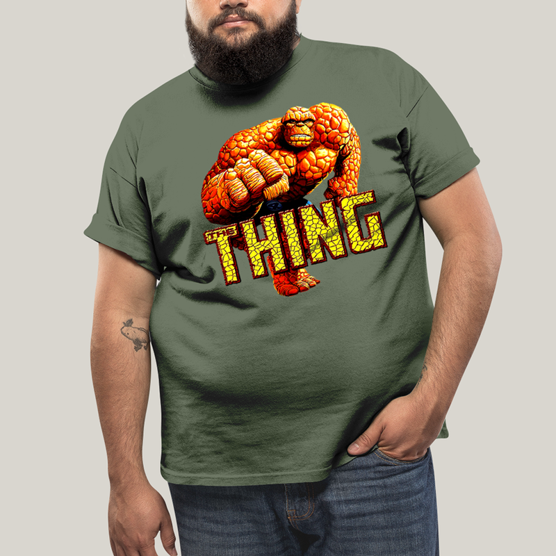 Camiseta Plus Size Algodão Unissex T shirt Quarteto Fantástico Thing Coisa
