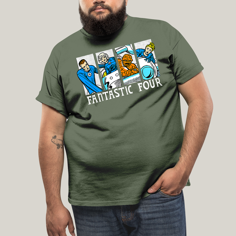 Camiseta Plus Size Algodão Unissex T shirt Quarteto Fantástico Era de Prata