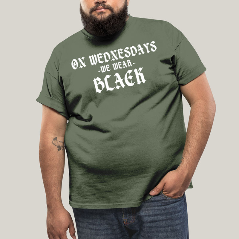 Camiseta Plus Size Algodão Unissex T shirt Wandinha Na Quarta Feira Usamos Preto 1