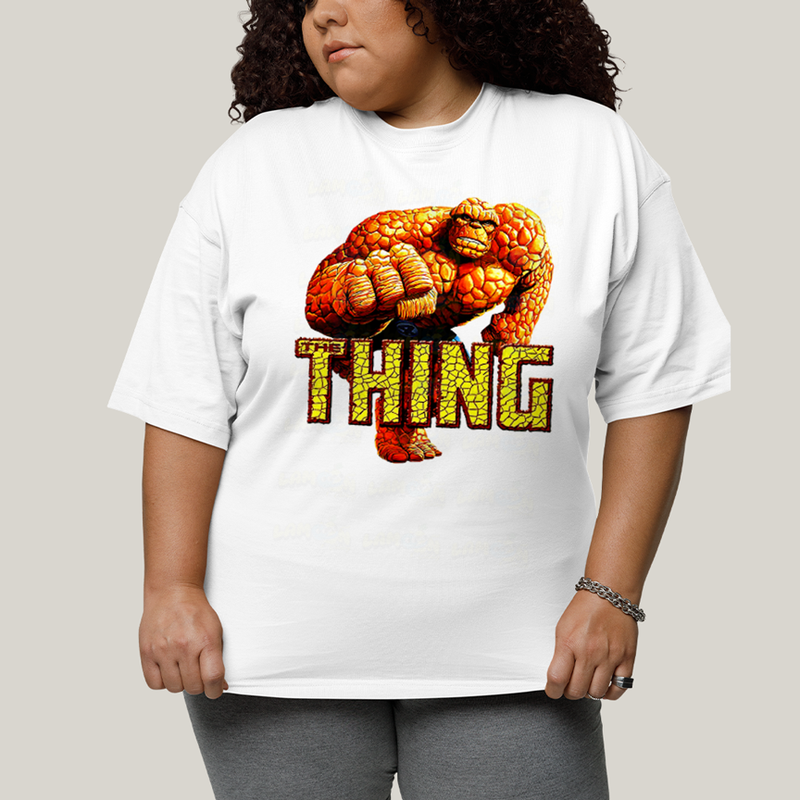 Camiseta Plus Size Algodão Unissex T shirt Quarteto Fantástico Thing Coisa
