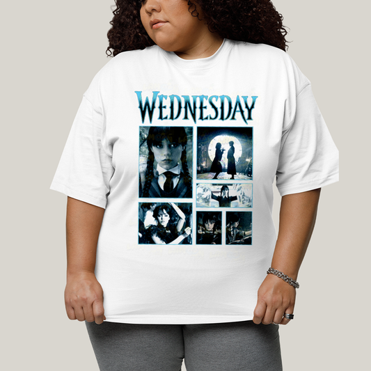 Camiseta Plus Size Algodão Unissex T shirt Wandinha Wednesday 1