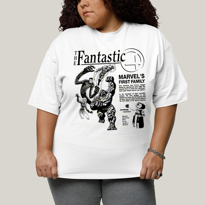 Camiseta Plus Size Algodão Unissex T shirt The Fantastic Four First Family