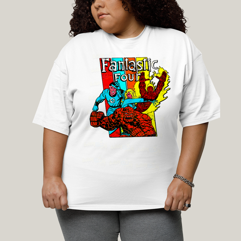 Camiseta Plus Size Algodão Unissex T shirt Quarteto Fantástico Era de Prata 2