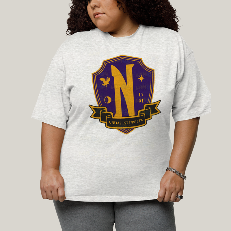 Camiseta Plus Size Algodão Unissex T shirt Wandinha Unitas Est Invicta