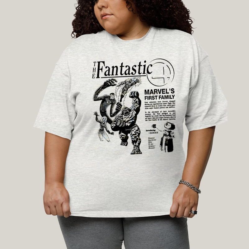 Camiseta Plus Size Algodão Unissex T shirt The Fantastic Four First Family