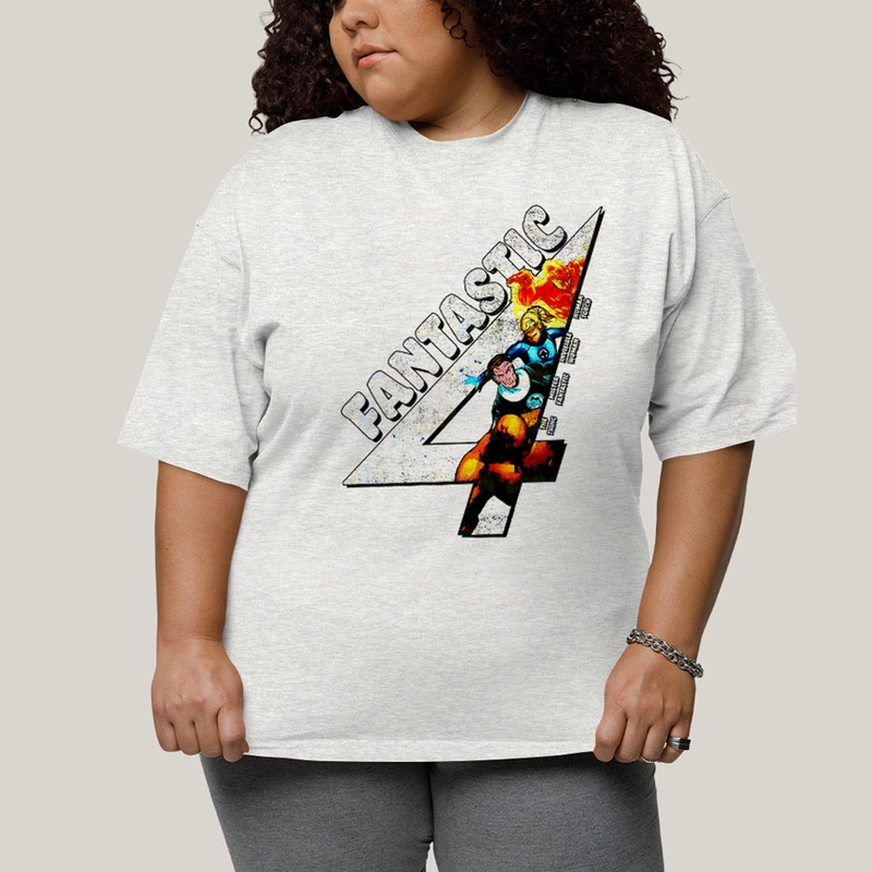 Camiseta Plus Size Algodão Unissex T shirt Quarteto Fantástico Fantastic 4