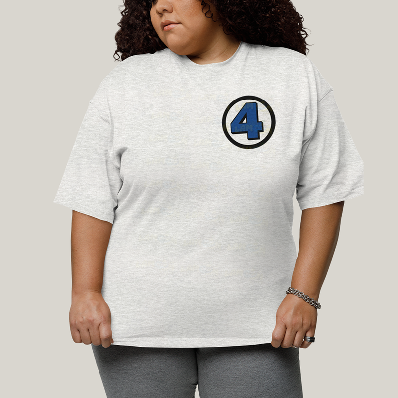 Camiseta Plus Size Algodão Unissex T shirt Quarteto Fantástico Logo Clássica