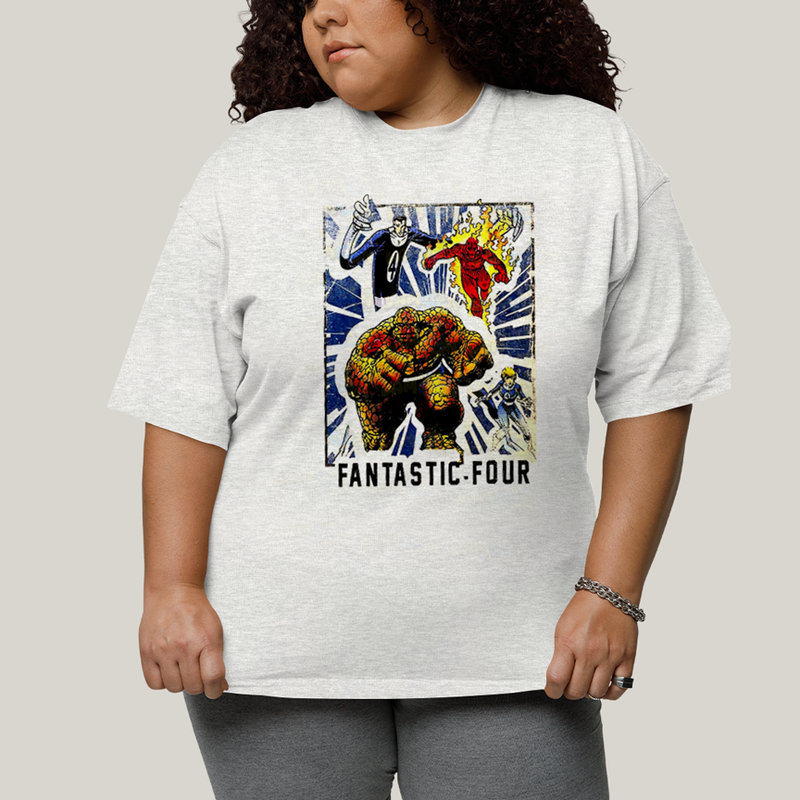 Camiseta Plus Size Algodão Unissex T shirt Quarteto Fantástico Era de Prata 1