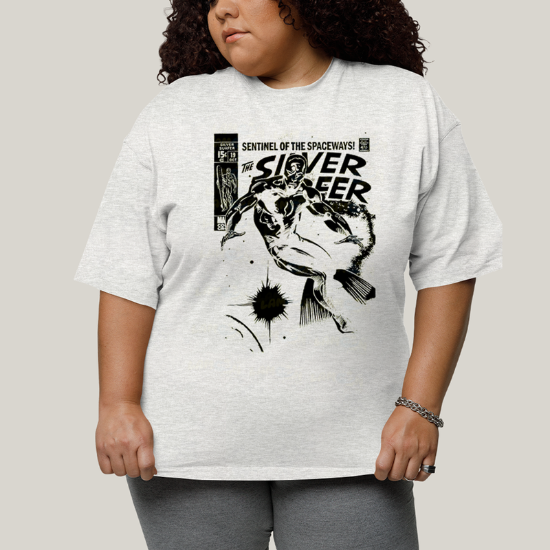 Camiseta Plus Size Algodão Unissex T shirt Quarteto Fantástico O Surfista Prateado