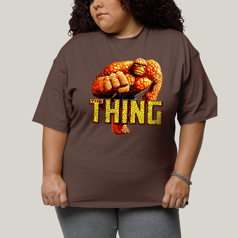 Camiseta Plus Size Algodão Unissex T shirt Quarteto Fantástico Thing Coisa