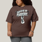 Camiseta Plus Size Algodão Unissex T shirt Surfista Prateado Retrô