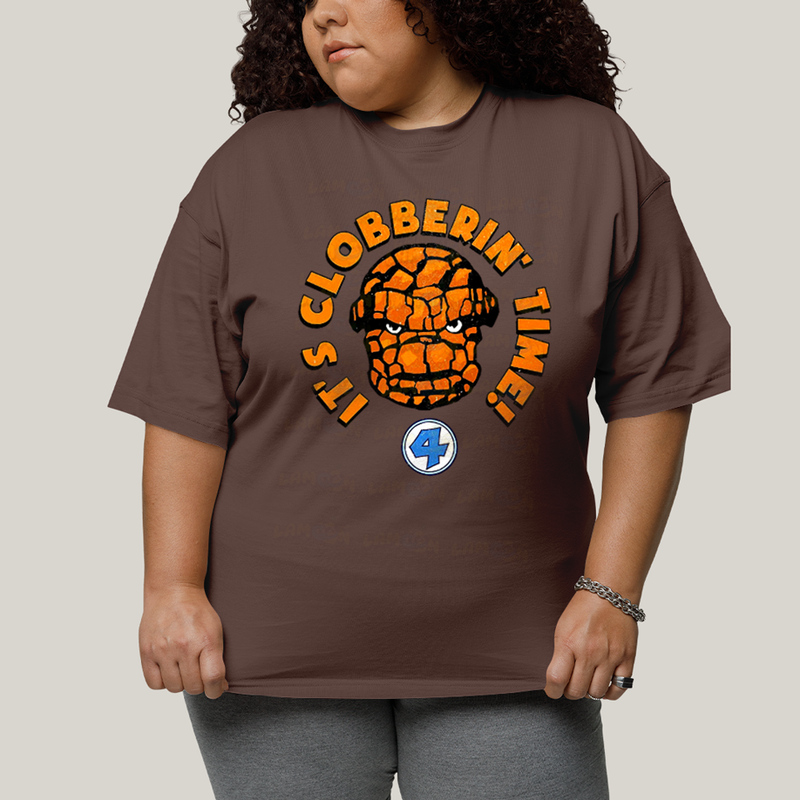 Camiseta Plus Size Algodão Unissex T shirt Quarteto Fantástico O Coisa Tá na Hora do Pau 1