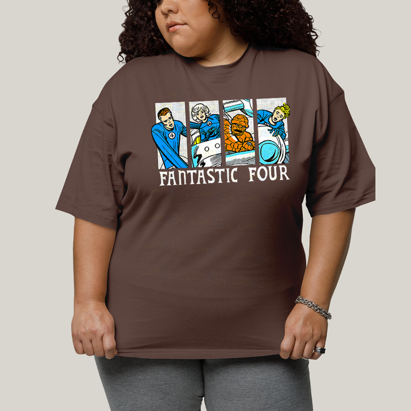 Camiseta Plus Size Algodão Unissex T shirt Quarteto Fantástico Era de Prata