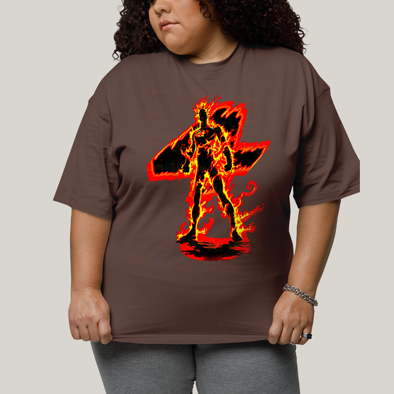 Camiseta Plus Size Algodão Unissex T shirt Quarteto Fantástico Tocha Humana 4