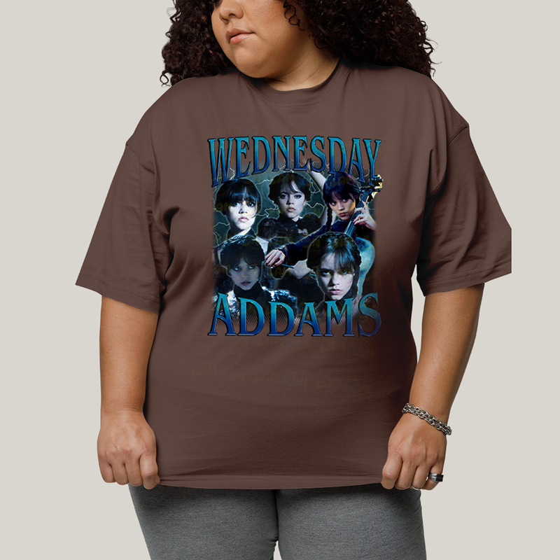 Camiseta Plus Size Algodão Unissex T shirt Wandinha Wednesday Adams