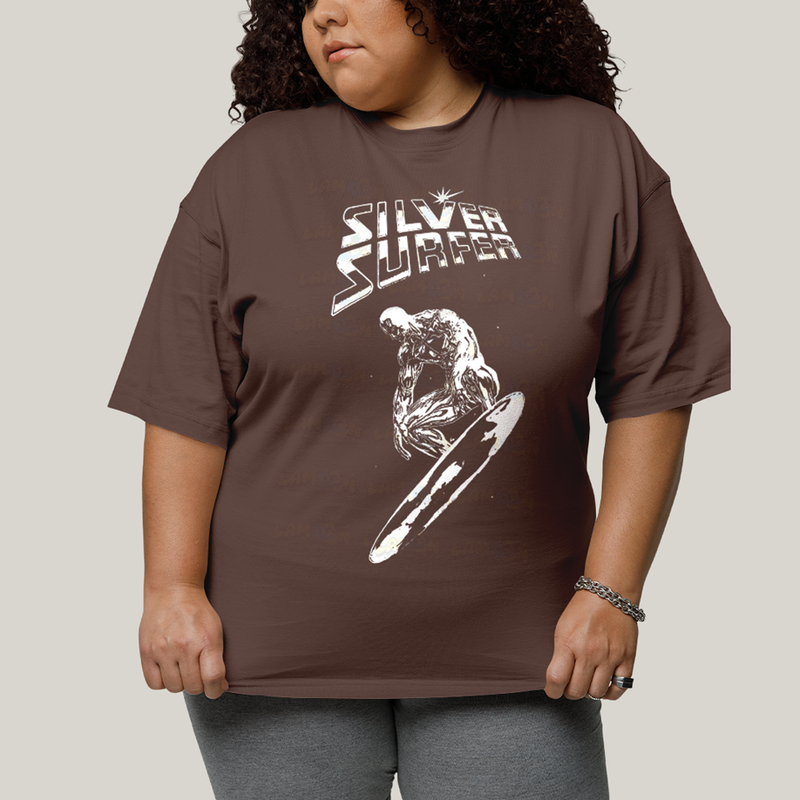 Camiseta Plus Size Algodão Unissex T shirt Quarteto Fantástico O Surfista Prateado 1