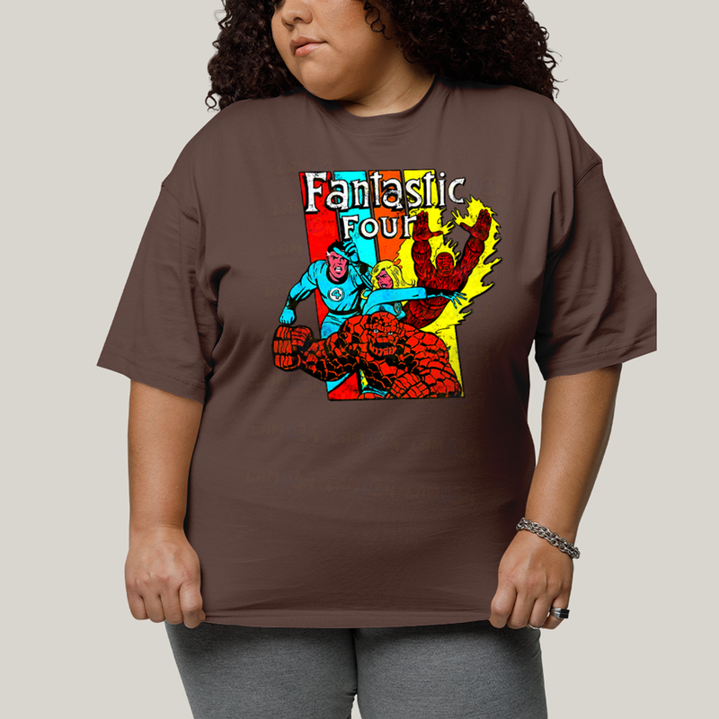 Camiseta Plus Size Algodão Unissex T shirt Quarteto Fantástico Era de Prata 2