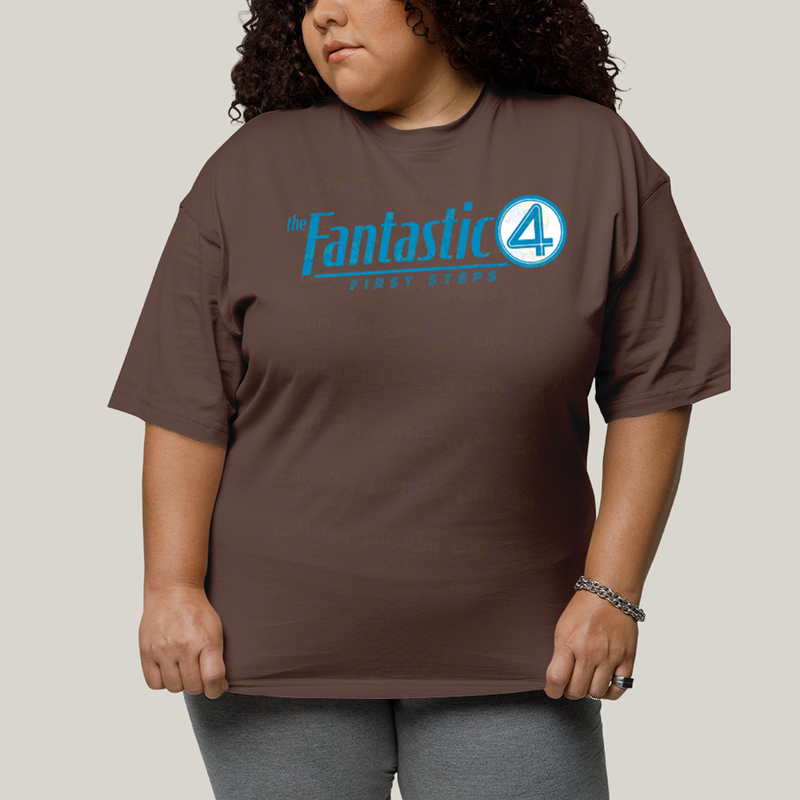 Camiseta Plus Size Algodão Unissex T shirt The Fantastic Four First Steps