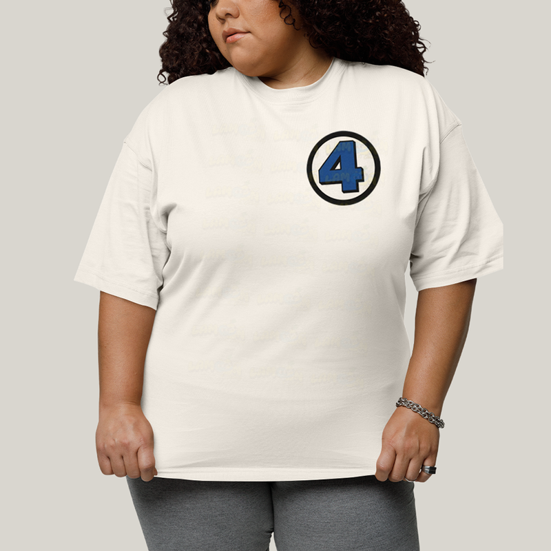 Camiseta Plus Size Algodão Unissex T shirt Quarteto Fantástico Logo Clássica