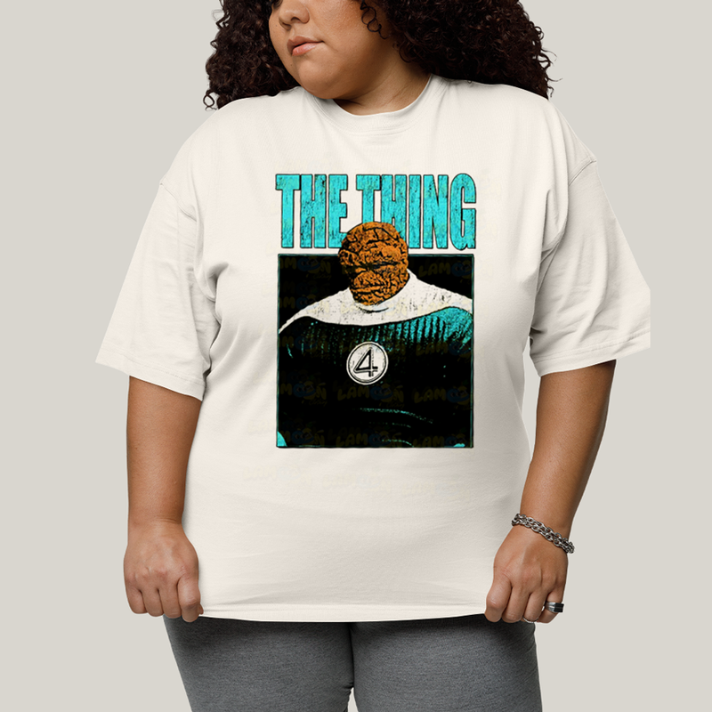 Camiseta Plus Size Algodão Unissex T shirt Quarteto Fantástico Primeiros Passos The Thing O Coisa