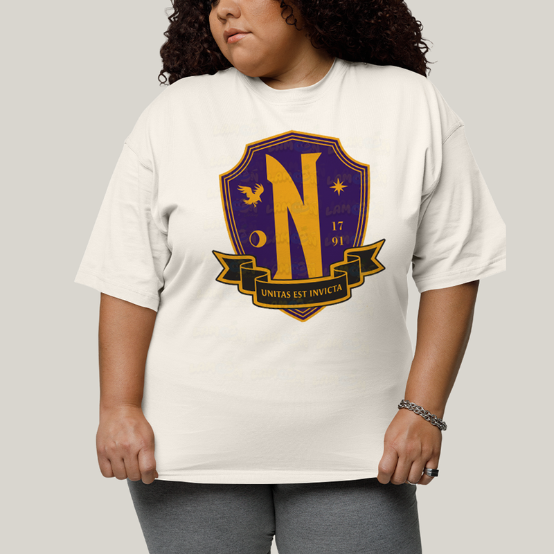 Camiseta Plus Size Algodão Unissex T shirt Wandinha Unitas Est Invicta