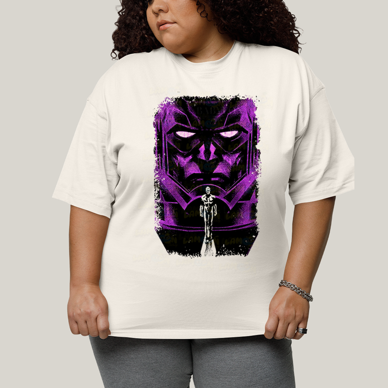 Camiseta Plus Size Algodão Unissex T shirt Quarteto Fantástico Galactus & Surfista Prateado