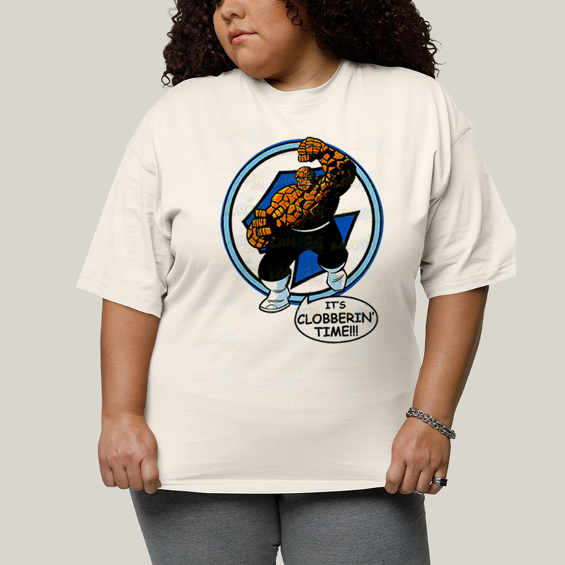 Camiseta Plus Size Algodão Unissex T shirt Quarteto Fantástico O Coisa Tá na Hora do Pau