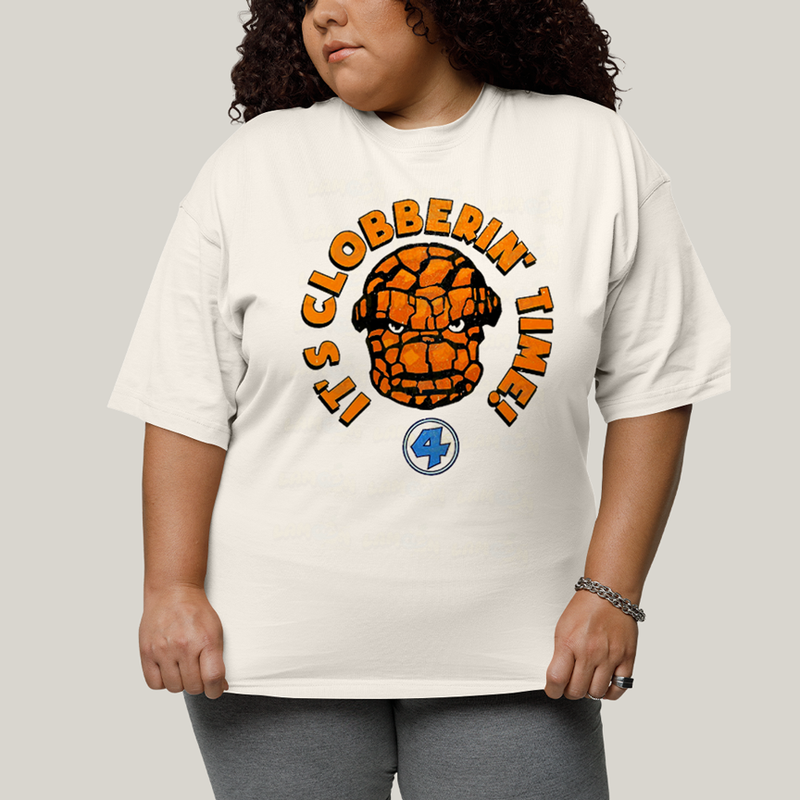 Camiseta Plus Size Algodão Unissex T shirt Quarteto Fantástico O Coisa Tá na Hora do Pau 1