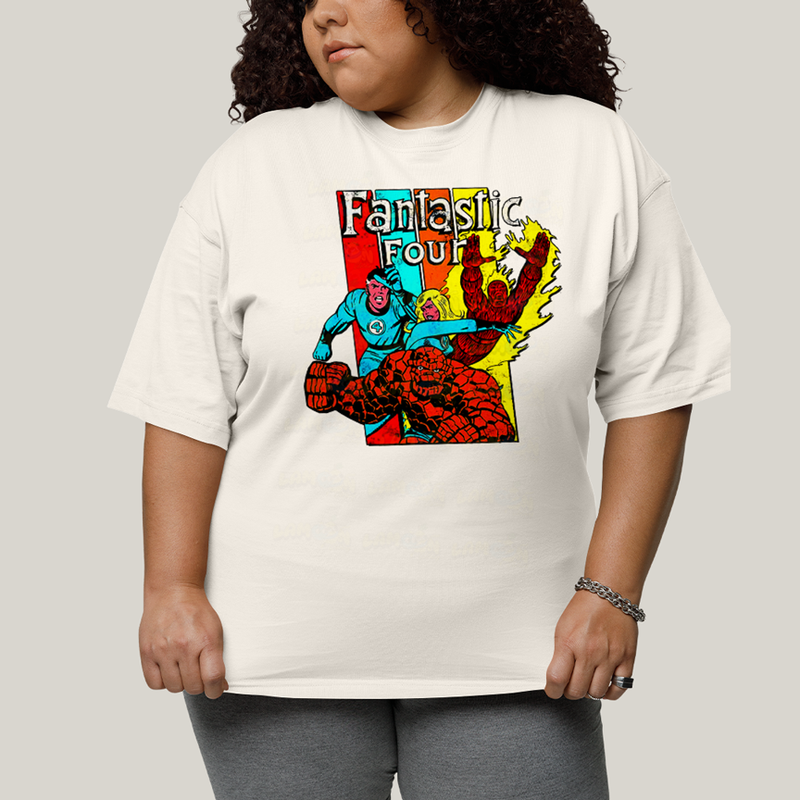 Camiseta Plus Size Algodão Unissex T shirt Quarteto Fantástico Era de Prata 2
