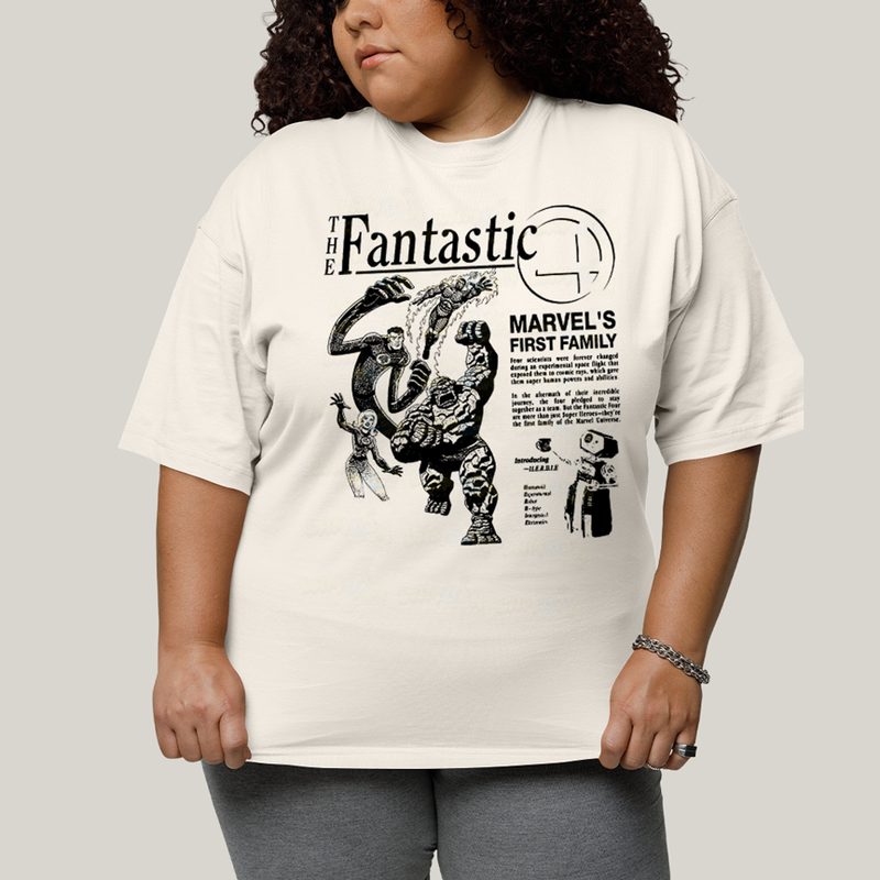 Camiseta Plus Size Algodão Unissex T shirt The Fantastic Four First Family
