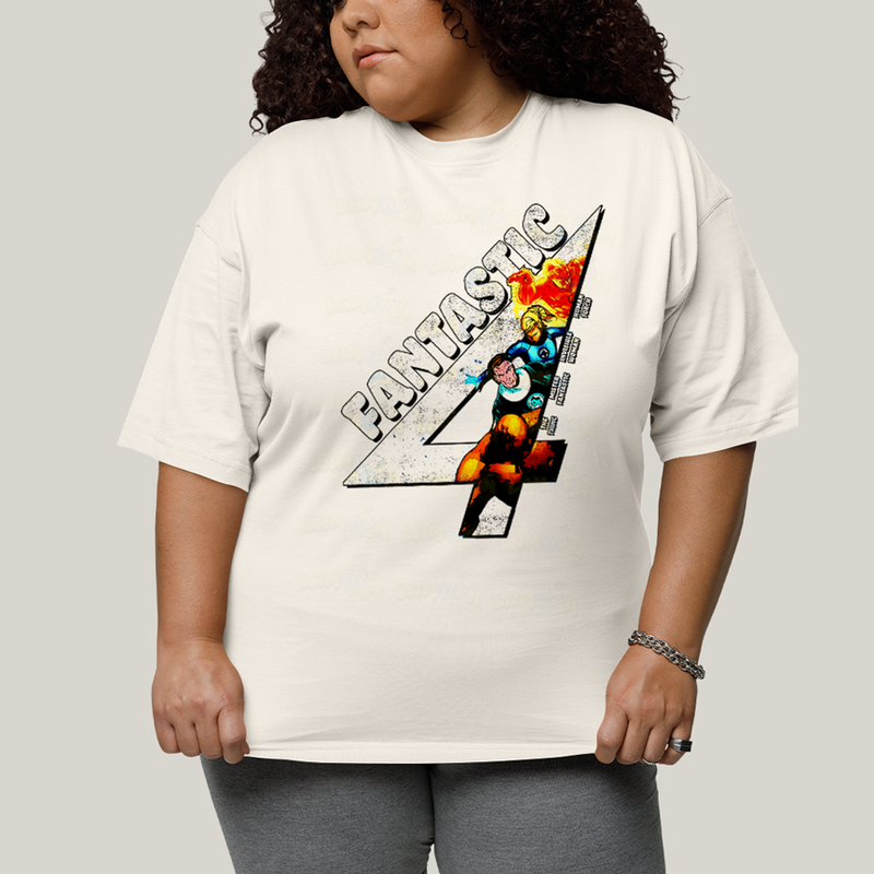 Camiseta Plus Size Algodão Unissex T shirt Quarteto Fantástico Fantastic 4