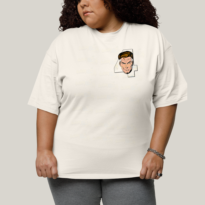 Camiseta Plus Size Algodão Unissex T shirt Quarteto Fantástico Logo Sr Fantástico