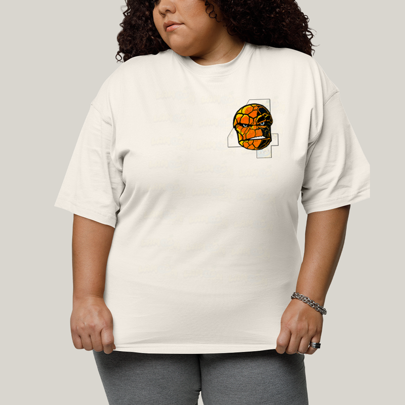 Camiseta Plus Size Algodão Unissex T shirt Quarteto Fantástico Logo Coisa